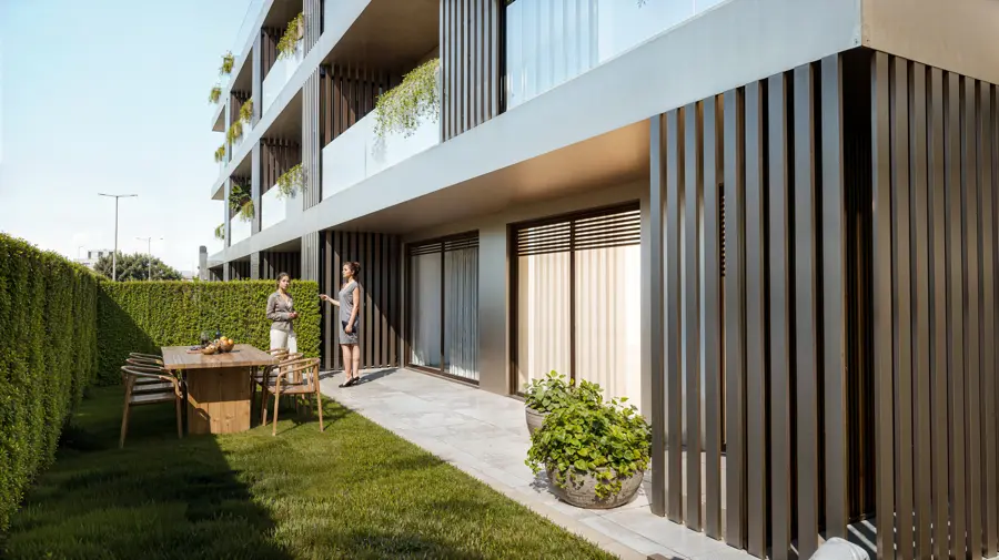 Jardins e espaços exteriores do Atlantis Residences