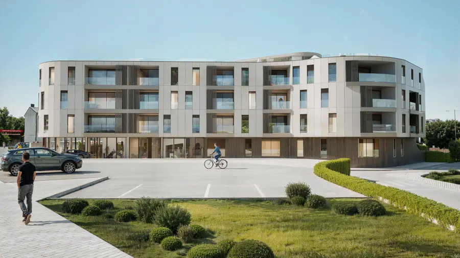 Fachada do Atlantis Residences com linhas curvas e varandas