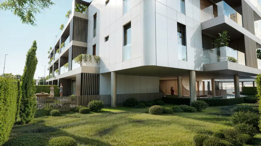 Jardins e espaços exteriores do Atlantis Residences